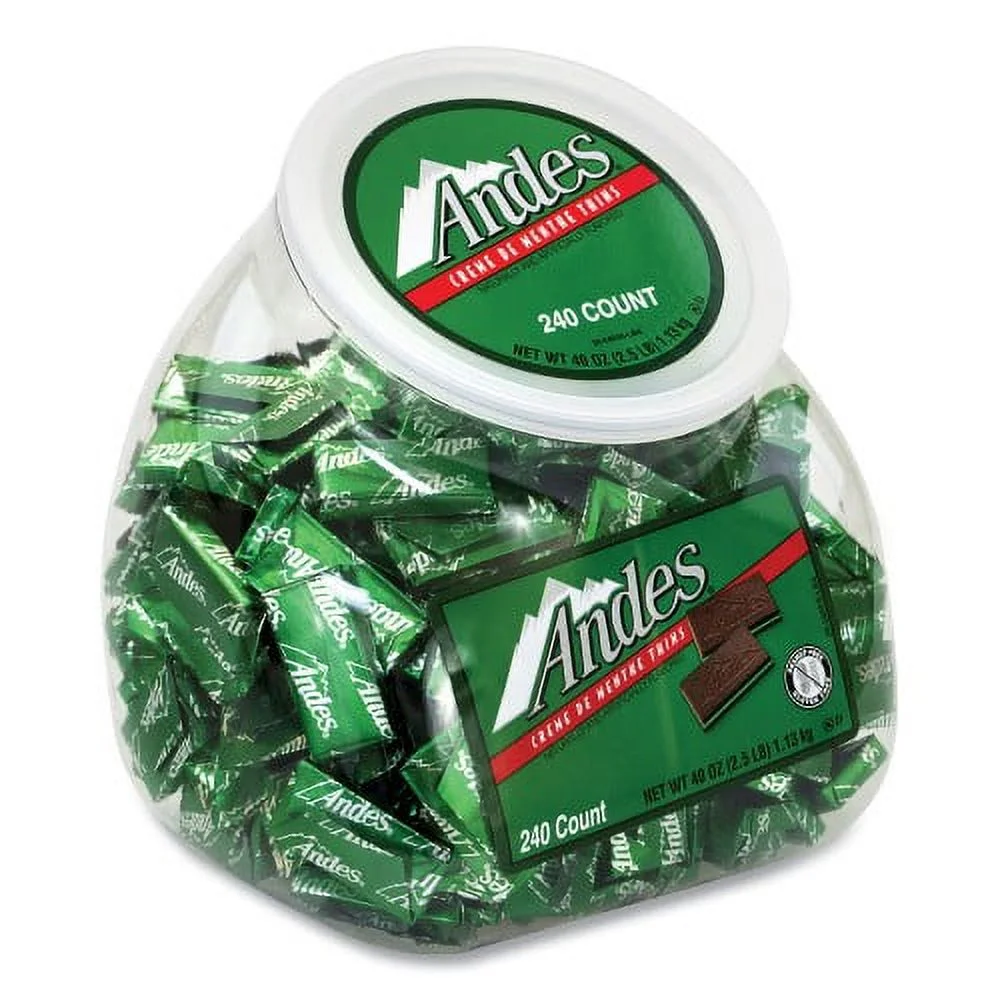 Andes Creme de Menthe Chocolate Mint Thins, 240 Pieces/40 oz Tub, 1 Tub/Carton, (20906034)