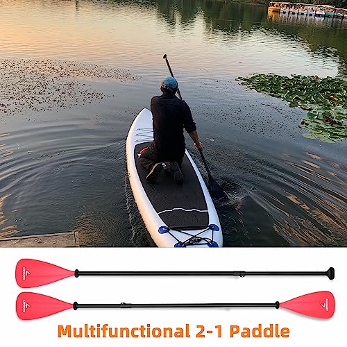 LEDONNE SUP Paddle 4-Piece Adjustable Kayak Paddle Floating Lightweight Paddle Board Oar with Aluminum Alloy Shaft and 2 Nylon Blades Best Price Based on Our 3 Million Sets Per Year 500 bought monthly