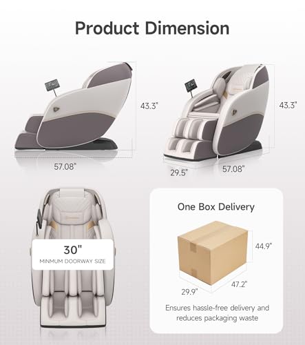 Real Relax 2025 Massage Chair Full Body, Zero Gravity SL-Track Shiatsu Massage Chair Recliner with 16 Massage Modes, Airbag Massage with Heater, Foot Massage, Favor-22 Brown