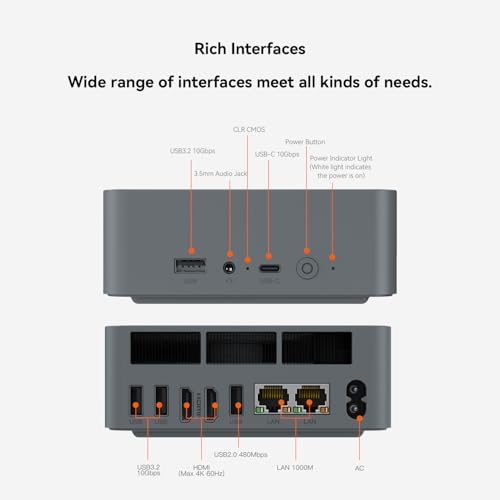 Beelink Mini PC SER5 with AMD Ryzen 5 5500U Mini Computer(6C/12T, up to 4.0GHz), 32GB DDR4 500GB NVMe SSD, Desktop PC 4K HD Dual Display HDMI/DP1.4/WiFi 6/Bluetooth 5.2/2.5Gbps Ethernet