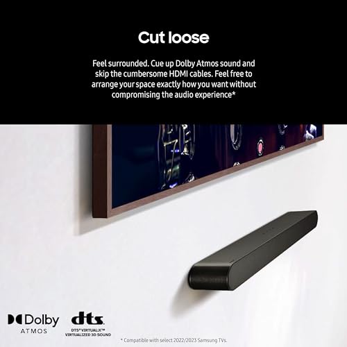 SAMSUNG HW-S50B/ZA 3.0ch All-in-One Soundbar w/Dolby 5.1, DTS Virtual:X, Q Symphony, Built in Center Speaker, Adaptive Sound Lite, Bluetooth Multi Connection, 2022 Black