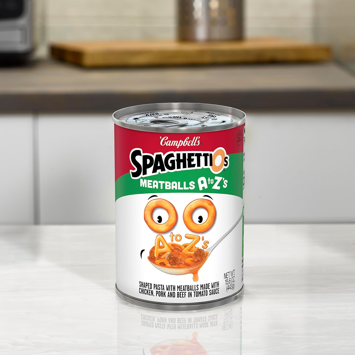 SpaghettiOs A to Z's Canned Pasta with Meatballs, 15.6 oz Can (Pack of 12)