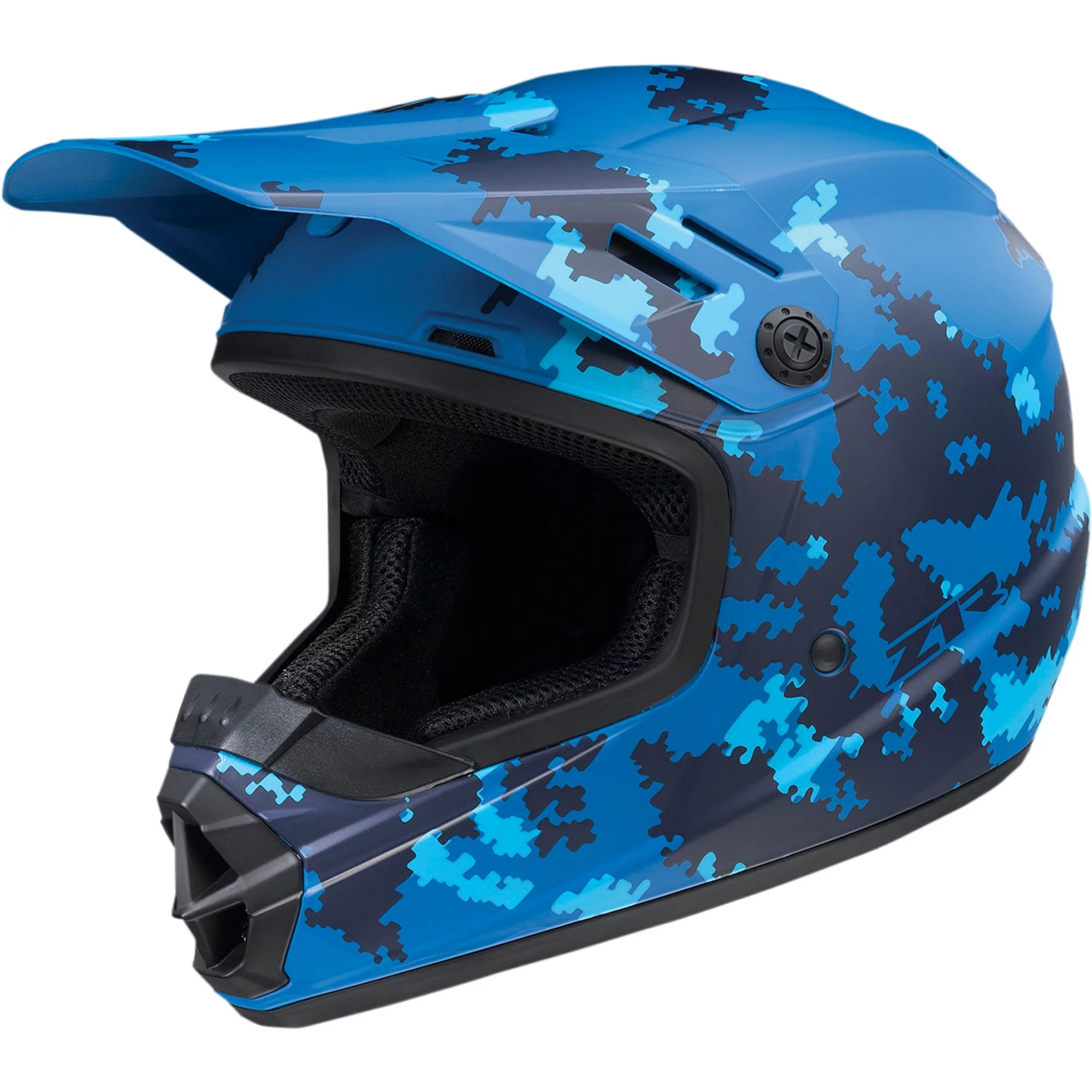 Z1R Rise Camo 2 Digi Youth MX Offroad Helmet Blue MD
