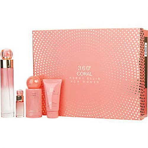 360 CORAL WOMEN 4 PIECE GIFT SET - 3.4 OZ EAU DE PARFUM SPRAY by PERRY ELLIS