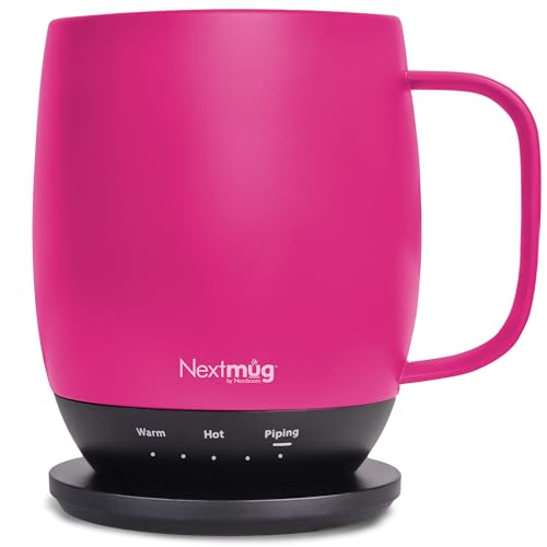 Nextmug - Temperature-Controlled, Self-Heating Coffee Mug (Burgundy - 14 oz.)