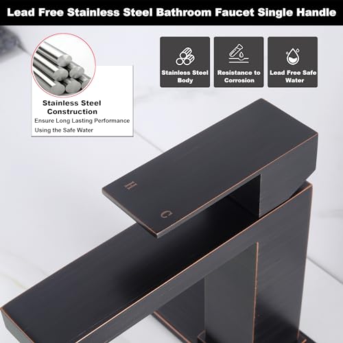 Brushed Gold Vessel Sink Faucet - Tall Single Hole Bathroom Faucet with Pop Up Drain, AML-11411-BG