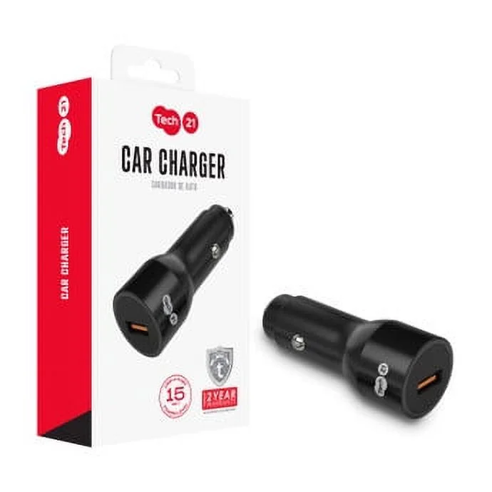 Tech21 15W USB-a Car Charger in Black