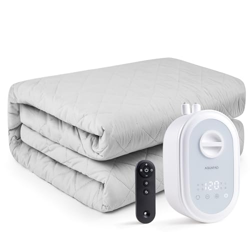 AquaPad CozyFlow Mini Water Heated Mattress Pad, 3 YR AquaCare, UL499 Tested, No Electric Wire, All Digital, AirQuiet 2.0 Technology, Smart, Smooth, Hydro Heat (Queen)