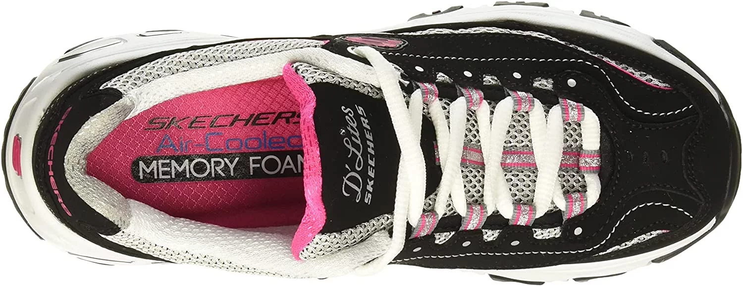 Skechers Women's DLites Interlude Sneaker Black/Pink 6 M US