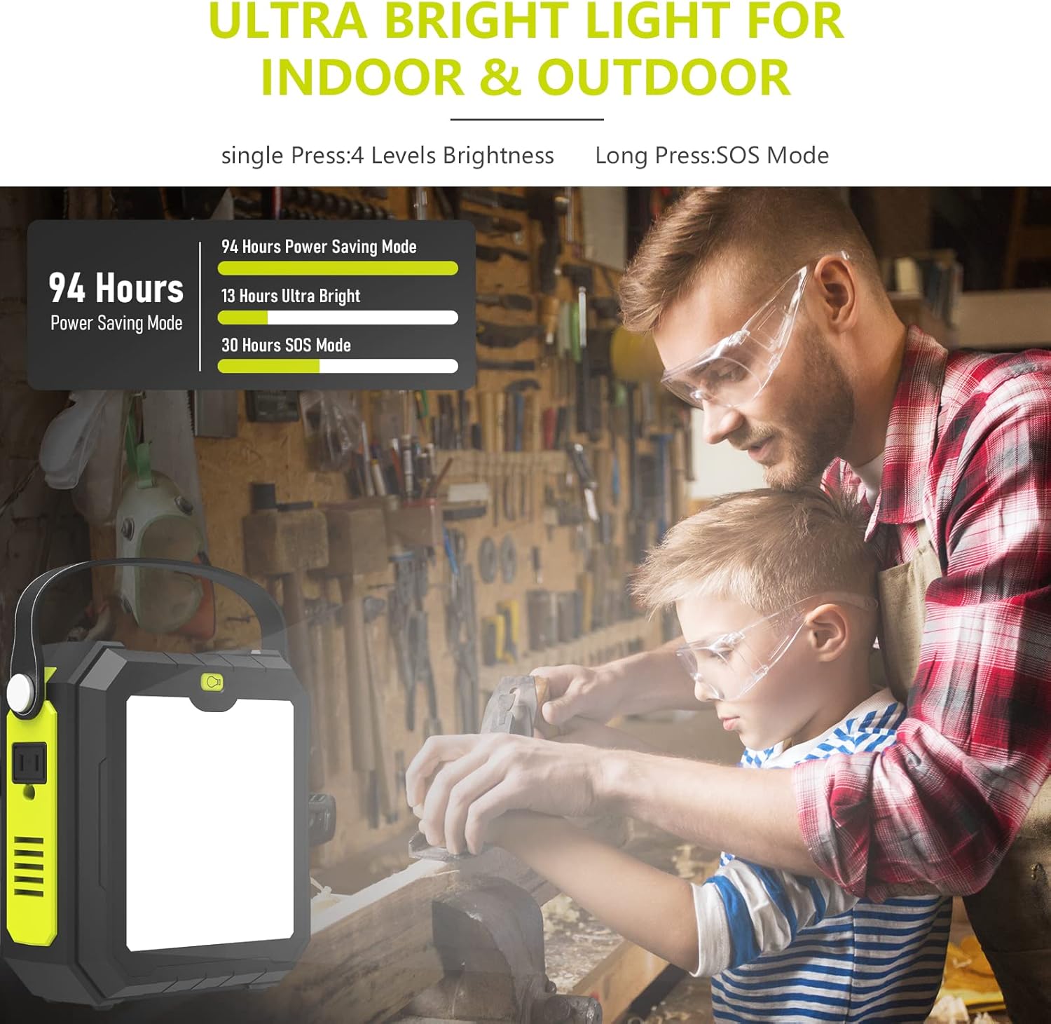 MARBERO Portable Power Station, 83Wh Solar Generator 22500mAh Camping Lithium Battery Emergency Power Station with AC Outlet 4 USB Ports, Power Supply with Super Bright Flashlight for Camping Outdoor Home (Green)