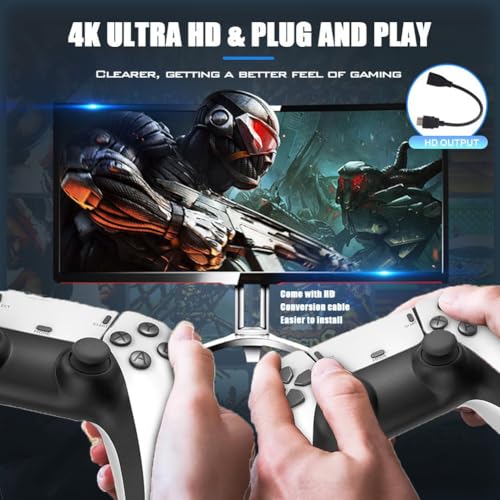 Retro Gaming Console, Retro Game Stick with Built-in 14 Emulators, Over 20,000 Games, Plug & Play Video Game Stick for TV, 4K HDMI Output, and Equipped 2 Wireless 2.4GHz Controller