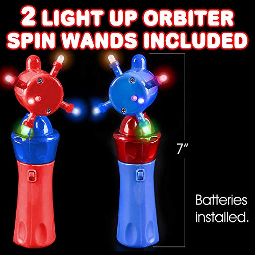 ArtCreativity Light Up Wand for Kids, Set of 2 LED Light Up Toys with Flashing Lights, Fun Light Spinning Toys, Sensory Toy for Kids with Autism
