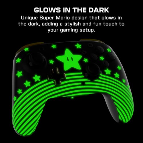 Turtle Beach Rematch Wireless Controller: Invincible Mario - Nintendo Switch/Switch Lite/Switch - OLED Model, Nintendo Switch 2, Glows in the Dark, Rechargeable Battery