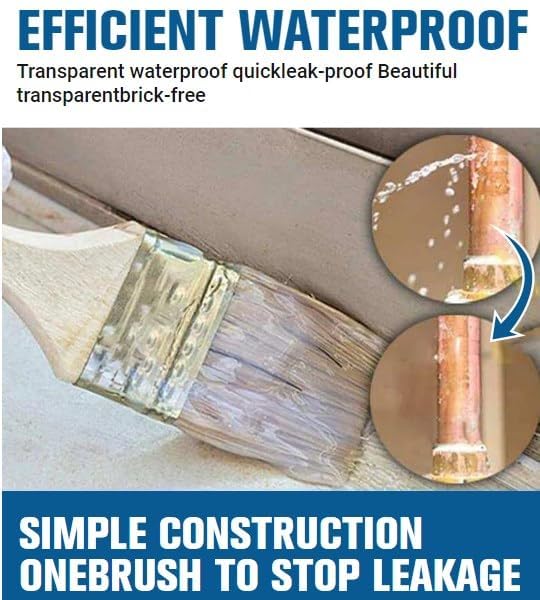 Multifunctional Invisible Waterproof Coating, 2024 New Clear Waterproof Patch & Seal Liquid, Super Strong Transparent Waterproof Coating Agent, Anti-Leakage Agent Leakage Protection Glue (150ML,2PCS)