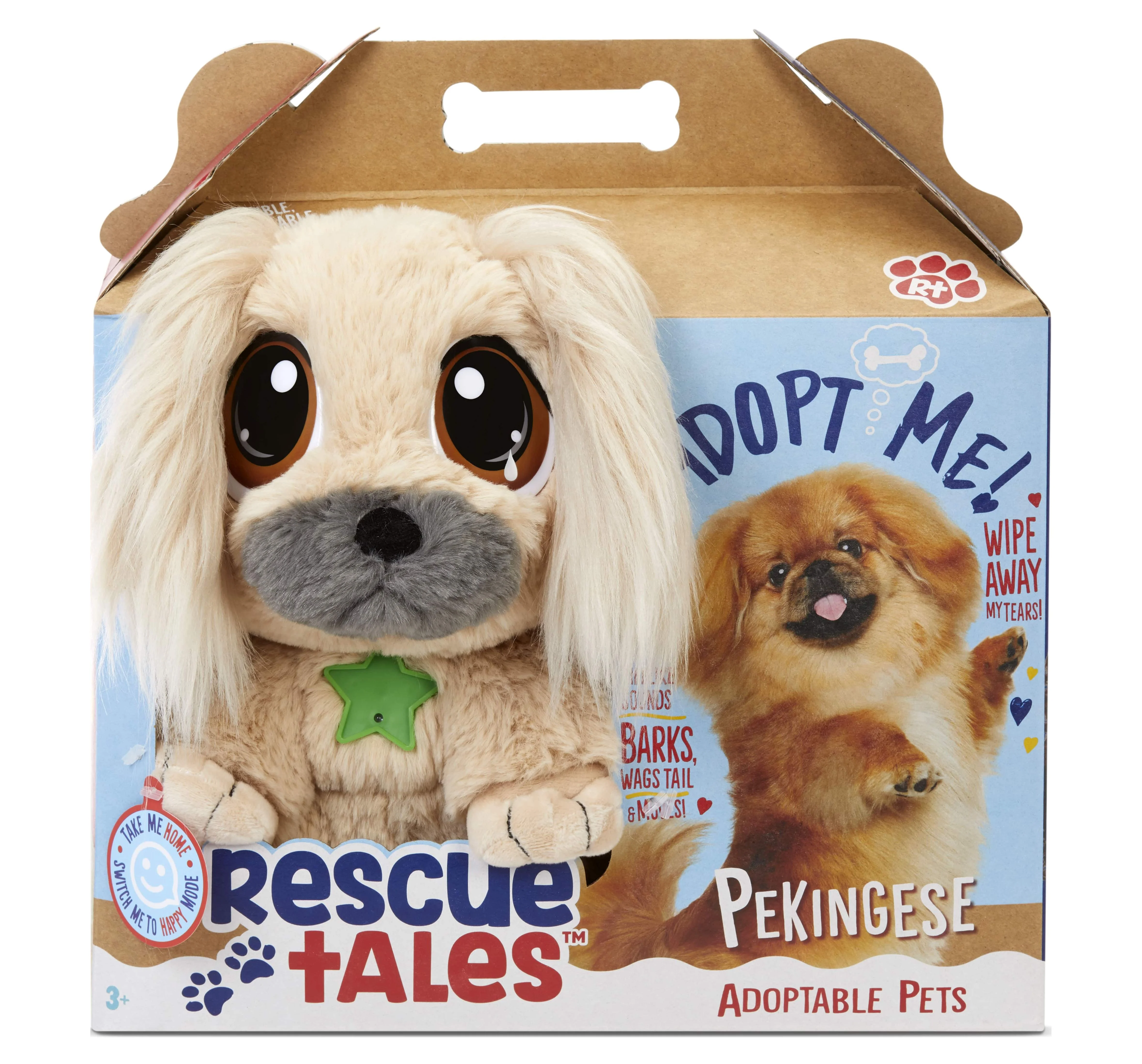 Little Tikes Rescue Tales Adoptable Pets Pekingese, Interactive Stuffed Animal Plush Toy, Electronic Pet Dog with Doghouse, Wags Tail, Puppy Sounds, Pet Toy for Kids Girls Boys Ages 3 4 5+