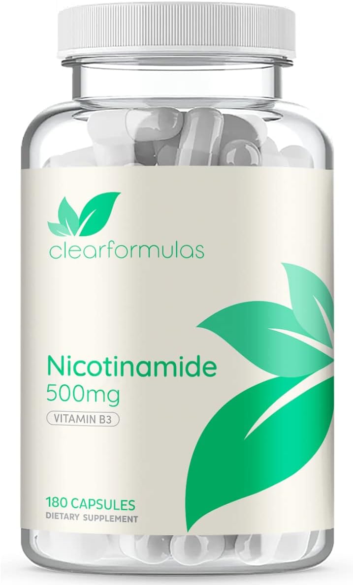 ClearFormulas Nicotinamide 500mg (180 Veggie Capsules) Vitamin B3
