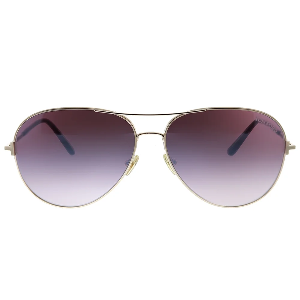Tom Ford Clark TF 823 Metal Unisex Aviator Sunglasses Rose Gold 61mm Adult