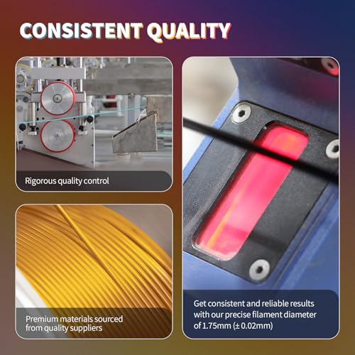 OVERTURE PLA Filament 1.75mm PLA 3D Printer Filament, 2kg Cardboard Spool (4.4lbs), Dimensional Accuracy +/- 0.02mm, Fit Most FDM Printer (Black 2-Pack)