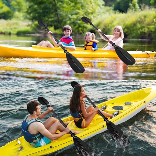 Quynhni- Standard Kayak Paddle,Kayak Paddle Sturdy Iron Shaft and Durable Polypropylene Blade 0/65° Blade Angle with drip Loop.