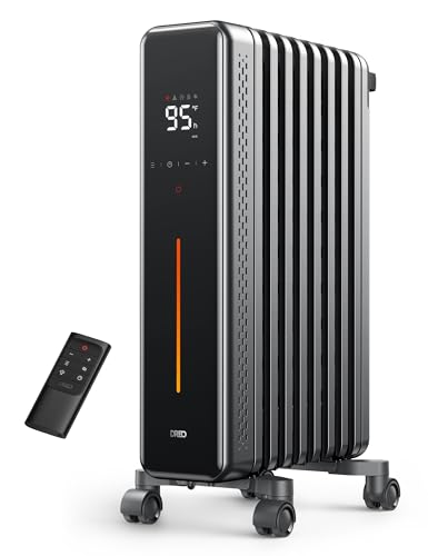 Dreo 1500W Radiator Heater, Portable Space Oil Filled with Remote Control, 4 Modes & 1500W Oil Filled Radiator, Electric Radiant Heaters for indoor use Large Room with Remote
