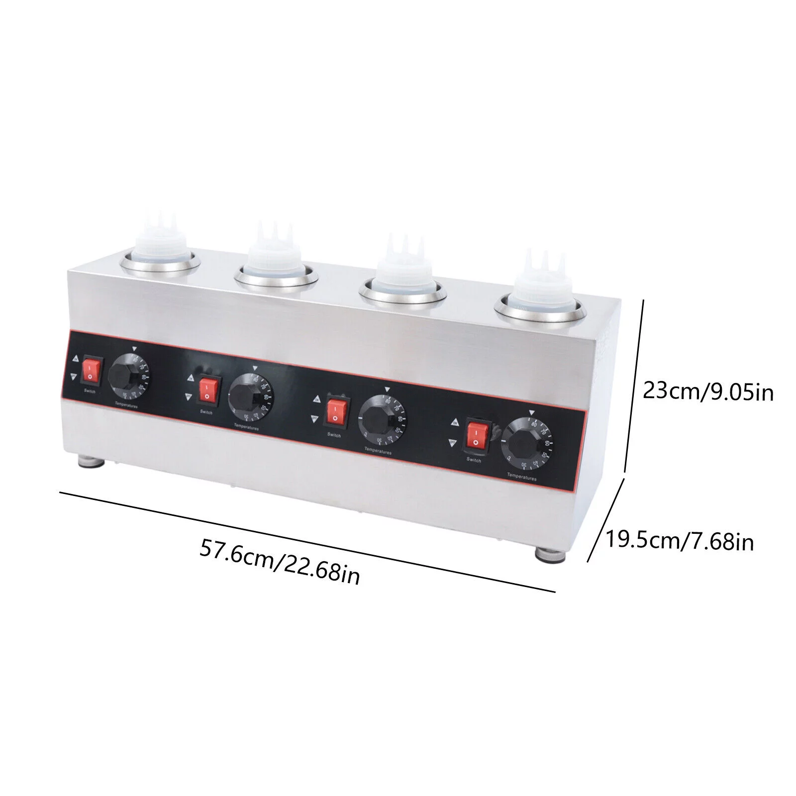 FETCOI Commercial Electric Sauce Warmer Heater Countertop Food Sauce Dispenser Heater