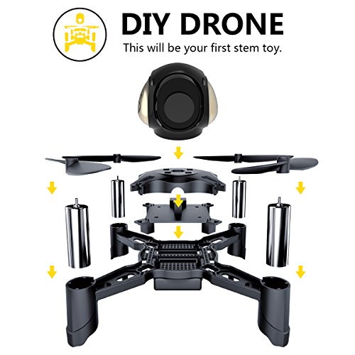 REMOKING R605 RC DIY Drone Toys Mini Racing Quadcopter Headless Mode 2.4GHz 360°flip 4 Channels Altitude Hold Indoor and Outdoor Game Educational Building Toy Science Kit for Kids and Adults