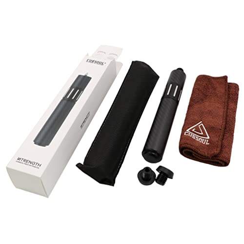 CUESOUL Carbon Fiber Pool Cue Extension with 3 Bumpers Fittings