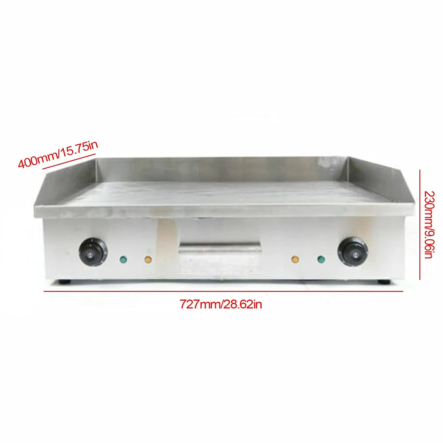 FETCOI 4400W Commercial Electric Counter-top Griddle with Thermostatic Controls Adjustable Temperature 50°C to 300°C 110V / 60Hz