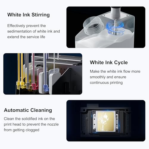 DTF Printer Machine - with XP600 Printhead, Faster Speed Higher Resolution 5760 * 1440dpi, T Shirt Printer DTF Transfer Machine with Roll Feeder, White Ink Mixing System (L8050)