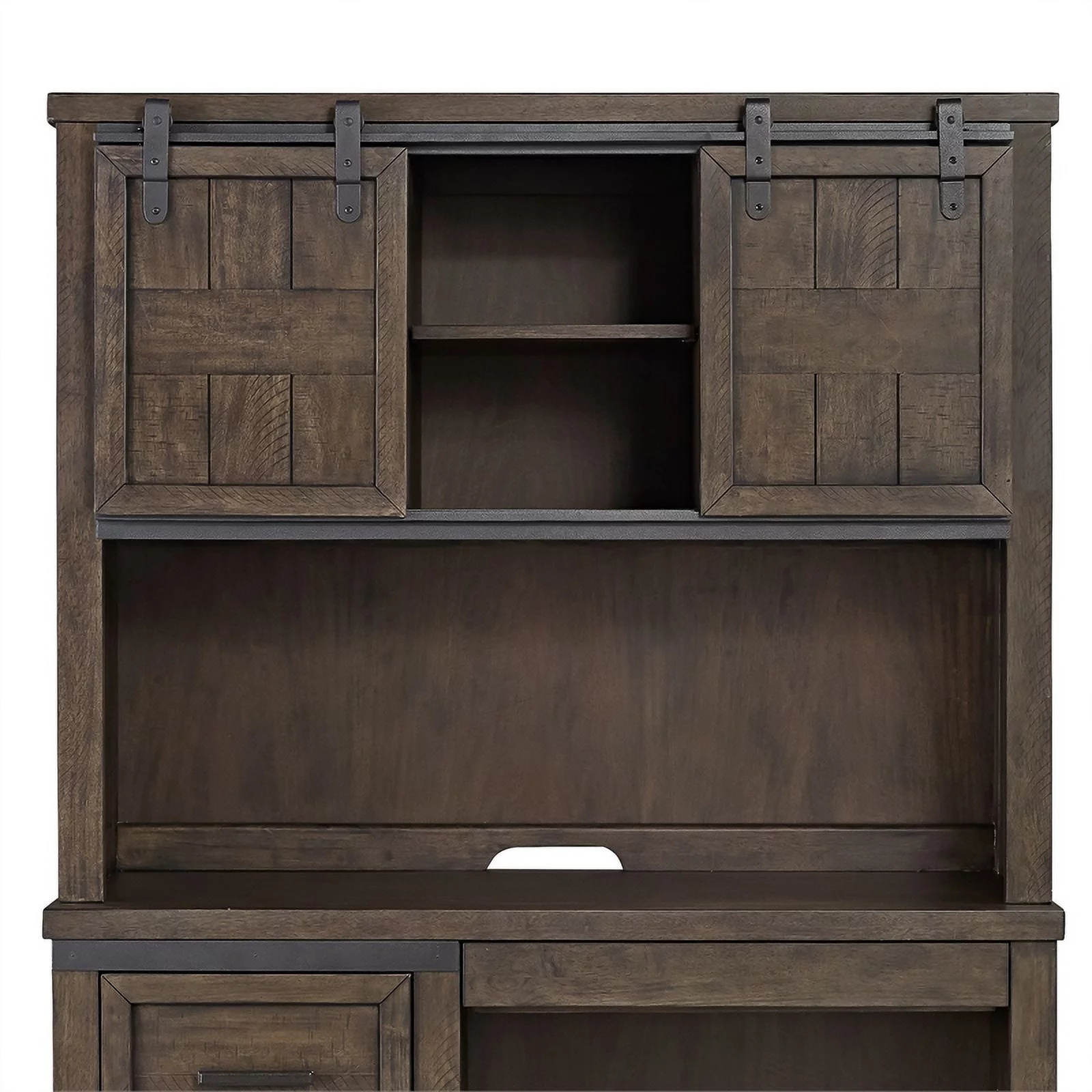 Thornwood Hills Dark Gray Double Barn Door Hutch