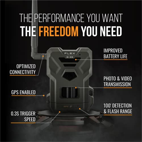 SPYPOINT Flex G-36 Cellular Trail Camera, 36MP Photos and 1080p Videos w/Sound, GPS Enabled, Dual-Sim LTE Connectivity, 100' Flash & Detection Range