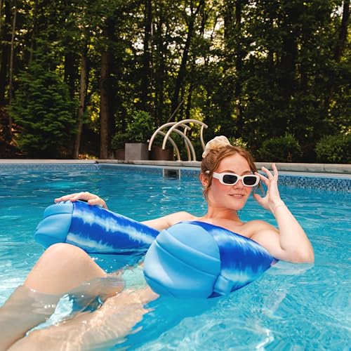 Big Joe Noodle Sling, No Inflation Needed, Pool Float with Armrests, Quick Draining Fabric, Cup Holder