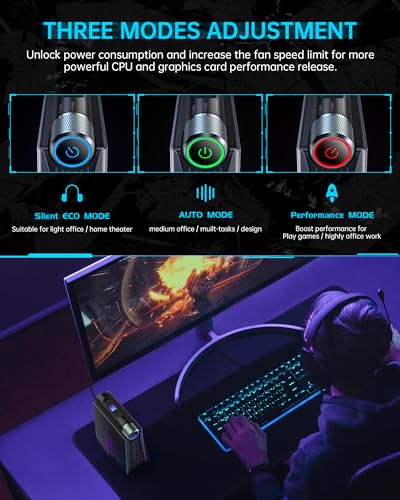 ACEMAGICIAN S3A Mini PC, Ryzen 7 5875U(up to 4.5Ghz), 16GB DDR4 512GB NVME SSD Mini Desktop Computer, Mini Computers [WiFi6/BT5.2] [4K UHD/RGB Lights/3 Adjustable Mode Light Gaming PC