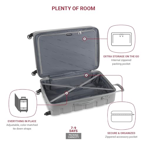 SwissGear 7366 Hardside Expandable Luggage with Spinner Wheels, White, Carry-On 19-Inch