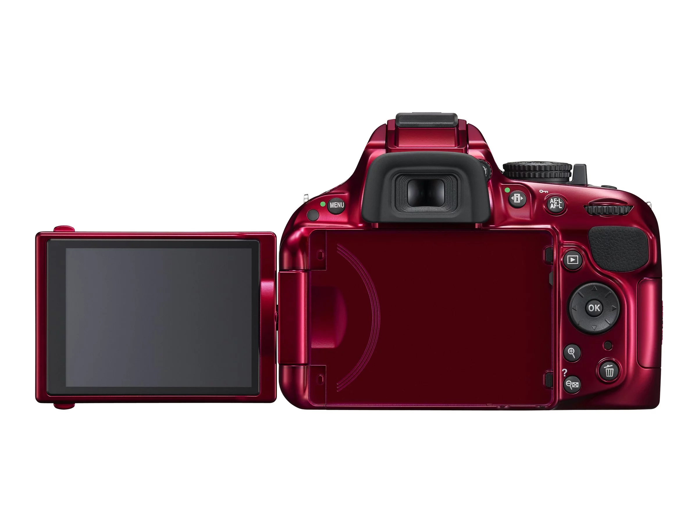 Nikon D5200 - Digital camera - SLR - 24.1 MP - APS-C / 30 fps - 3x optical zoom AF-S VR DX 18-55mm lens - red