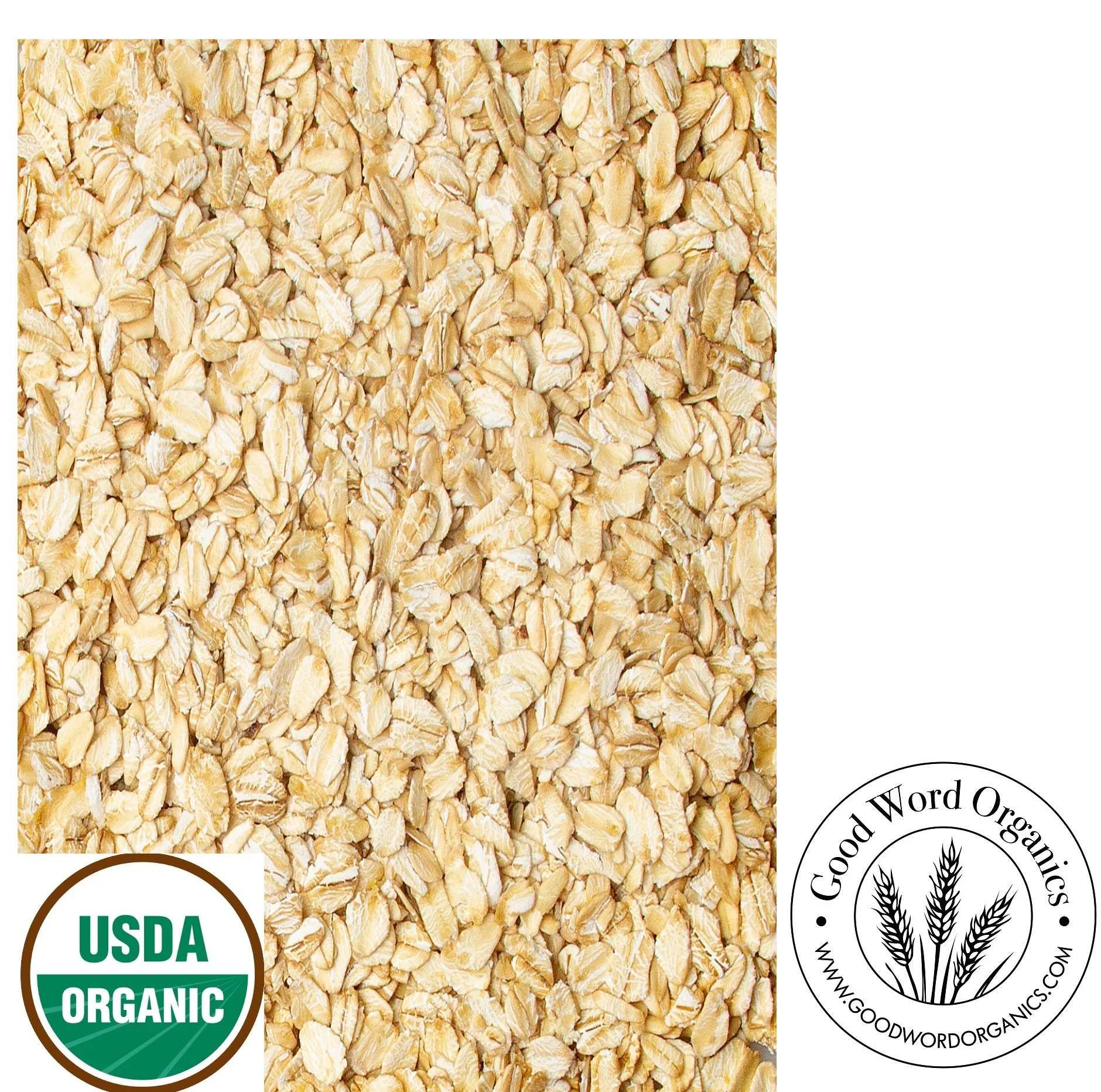 Good Word Organics Certified Organic Rolled Oats 6 lbs Non-Gmo Bulk Cereal Oatmeal Food