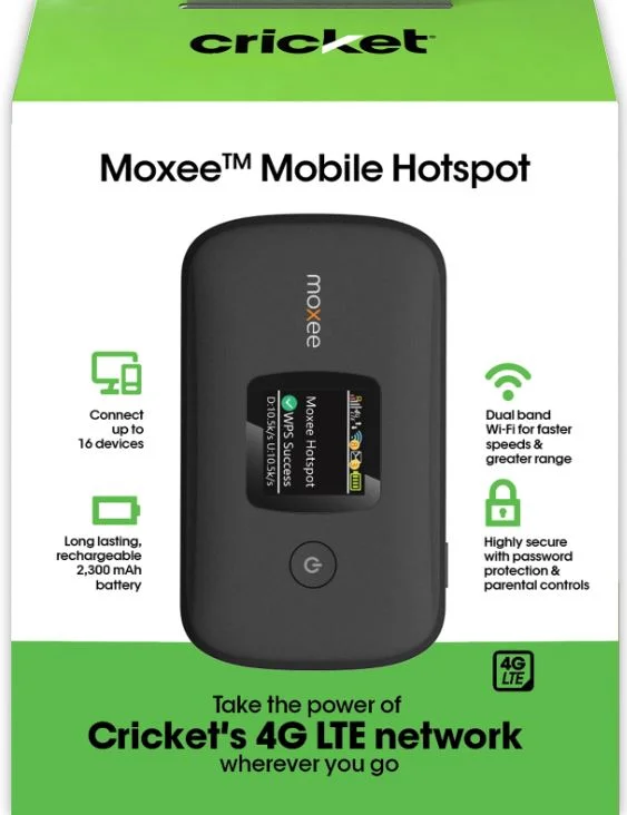 Cricket Wireless Moxie Mobile Hotspot, 256MB, Black - Prepaid Hotspot