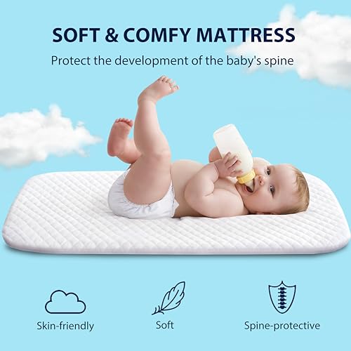 Baby Bassinet Bedside Sleeper, 3 in 1 Rocking Bassinet for Baby, Arms Reach Co Sleeper Bassinet with Wheels | Adjustable Height | Storage | Mattress & Canopy, Bed Side Bassinet for Newborn