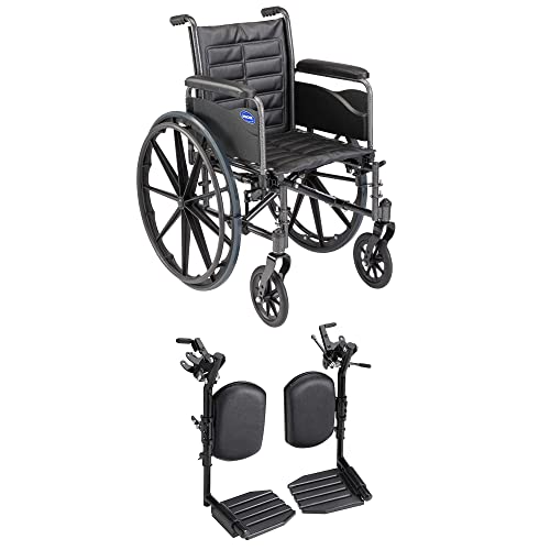 Invacare Tracer EX2 Wheelchair for Adults Standard Folding 18 Inch Seat Legrests & Full Arms