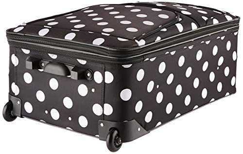 Rockland Vara Softside 3-Piece Upright Luggage Set, Expandable,Black dot, (20/22/28)