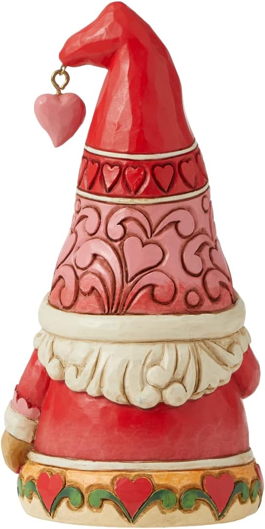 Enesco Jim Shore Heartwood Creek Love and Hearts Gnome Holding Flowers Figurine, 5 Inch, Multicolor