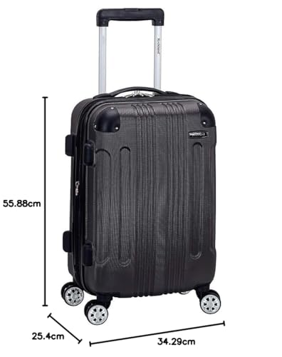 Rockland London Hardside Expandable Luggage with Spinner Wheels, Pink, Carry-On 20-Inch