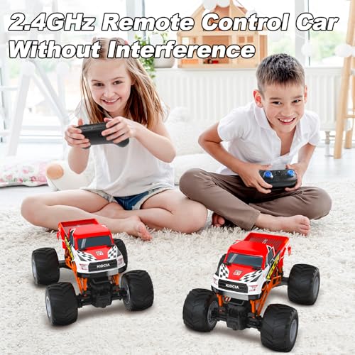Scientoy Remote Control Car, 20KM/H Monster Truck Toys for Ages 5-7, 1:16 Scale All Terrain RC Cars for Boys & Girls Age 4-7, 2.4Ghz Off Road RC Truck, Christmas Birthday Gift for Kids
