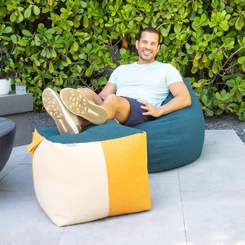 Big Joe Tuffet Weatherproof Bean Bag Chair, Paprika Bella Sunmax, Durable Weather Resistant Fabric, 2.5 feet Teardrop