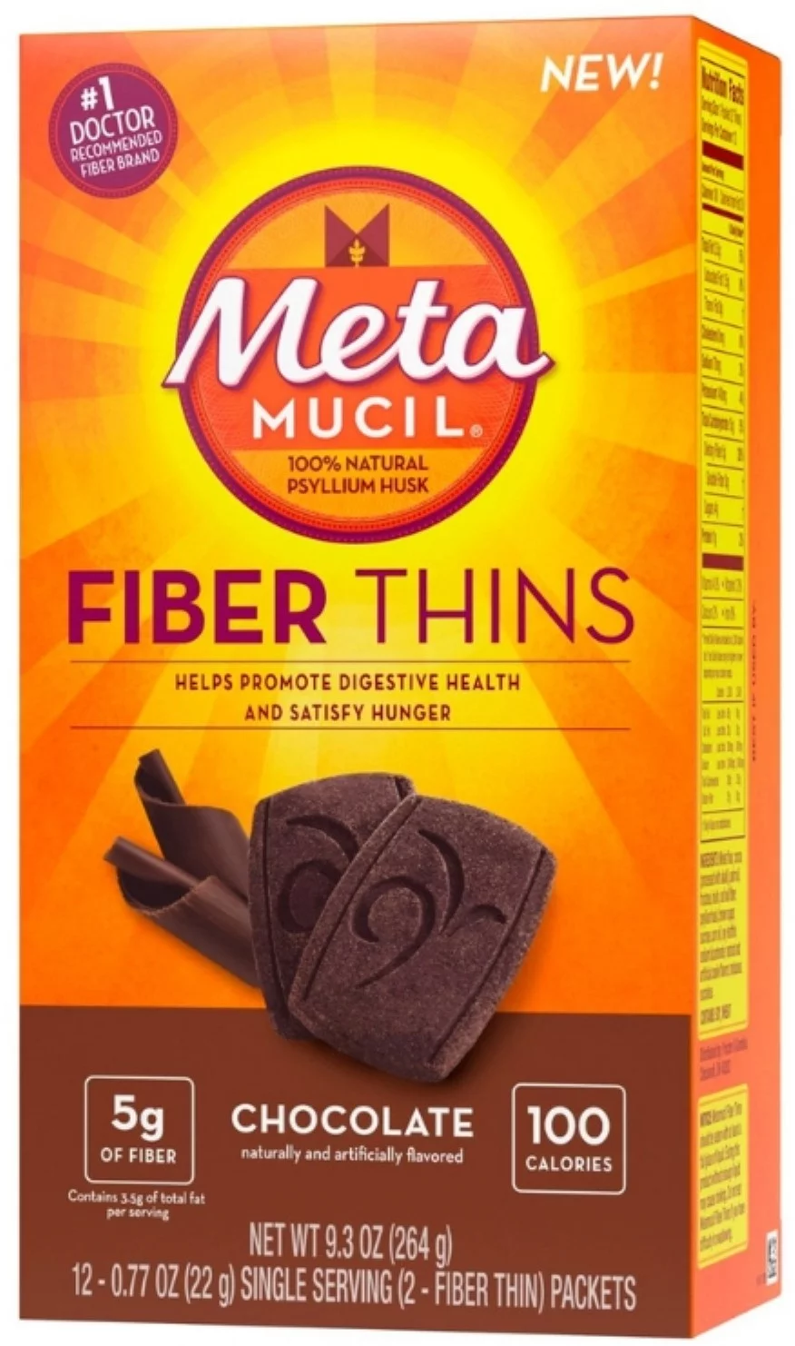 Metamucil Chocolate Fiber Thins Fiber Supplement, 12 ea (Pack of 3)
