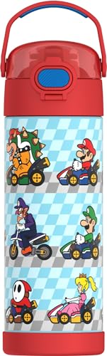 THERMOS FUNTAINER 16 Ounce Stainless Steel Vacuum Insulated Bottle with Wide Spout Lid, Apricot