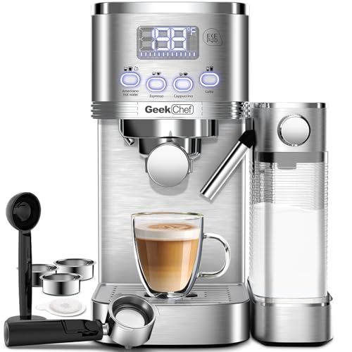 Geek Chef Espresso and Cappuccino Machine with Automatic Milk Frother