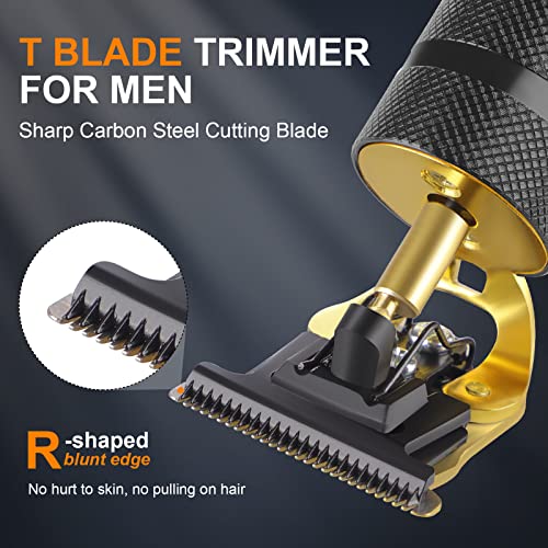Hair Clippers for Men, Beard Trimmer Zero Gapped Cordless Hair Trimmer T-Blade Trimmer Mens Hair Clippers Shaver Edgers Clippers Grooming Kit with Guide Combs Gifts for Men (Black)