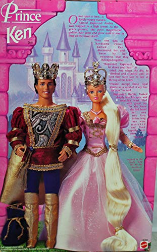 Barbie 1997 Classic Fairy Tale Rapunzel Series 12 Inch Doll : Prince Ken with Costume, Crown, Jewel Bag, Plastic Necklace and Bracelet