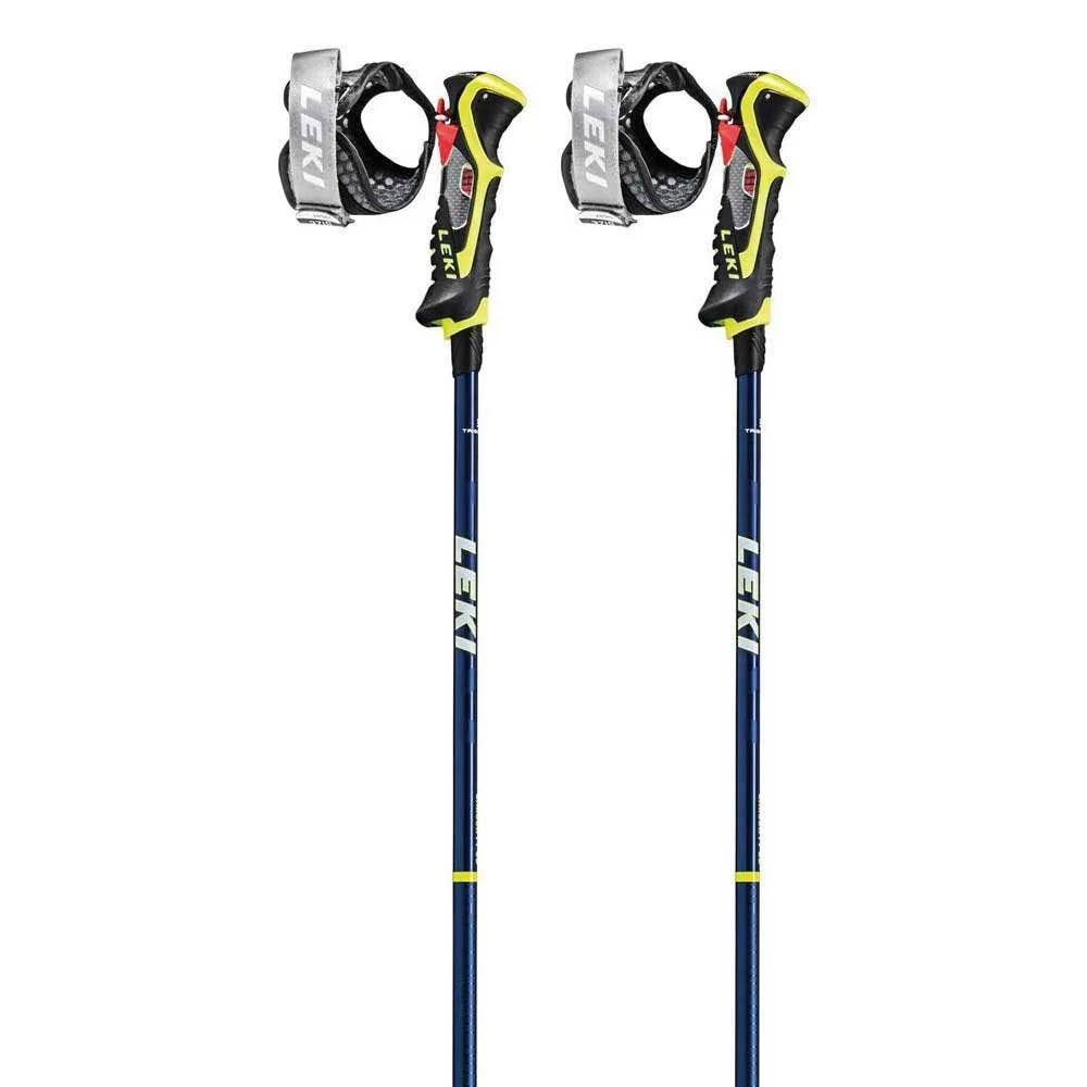 Leki Carbon 14 3D Ski Poles Blue/Yellow 115cm